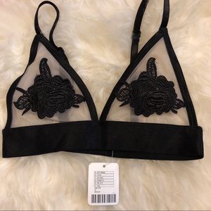 NWT Urban Outfitters Flower Appliqué Bralette - Size Small